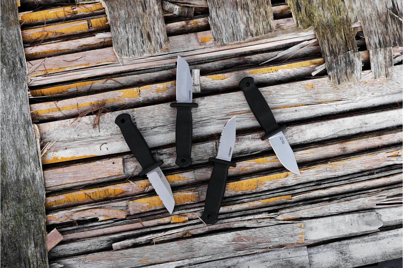Demko Knives Armiger 2 Serrated Shark Foot ARM2-4034SS-SF-SERR Black TPR, nekmes