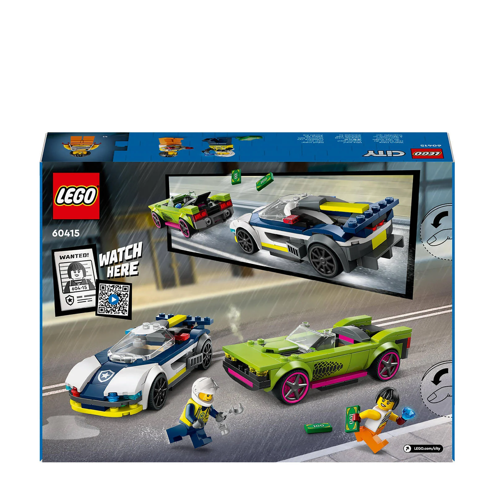 LEGO Politiewagen en snelle autoachtervolging Politie Auto Speelgoed Set 60415