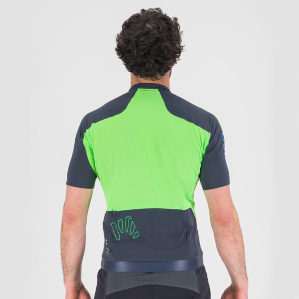 Maillot vélo KARPOS PRALONGIA JERSEY OMBRE BLUE/GREEN FLUO