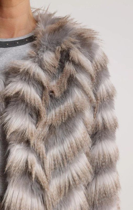 Nukus - NKF13089 - Damesjas - Offwhite/Grey - Zigzag