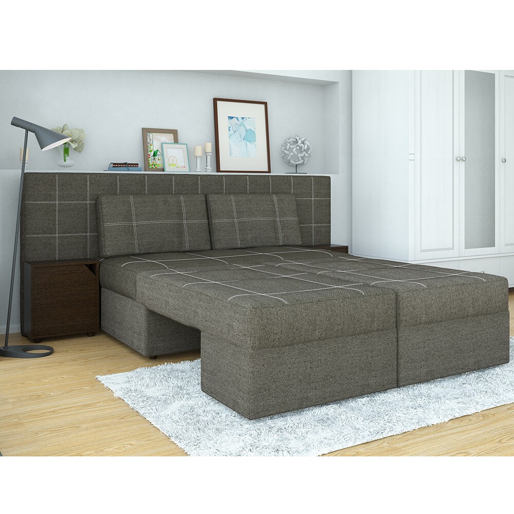 VICCO Schlafsofa mit Bettfunktion 235 x 105 cm Grau Dreisitzer Couch Taschenfederkern Schlafcouch