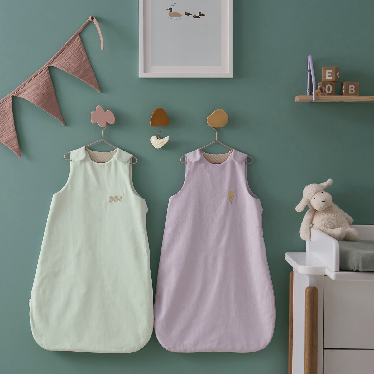 LA REDOUTE INTERIEURS<br>Saco de dormir de verão em linho e algodão, Pastelou