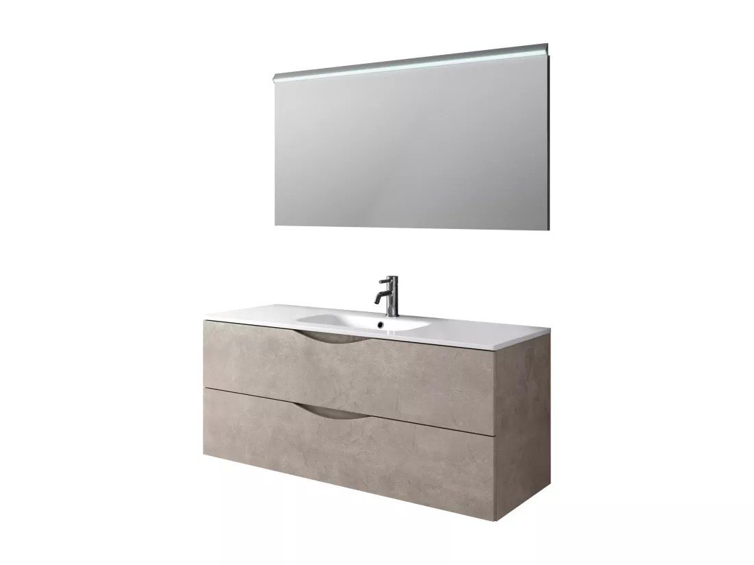 Ensemble de salle de bain 4 pièces PLUTONE havane pierre