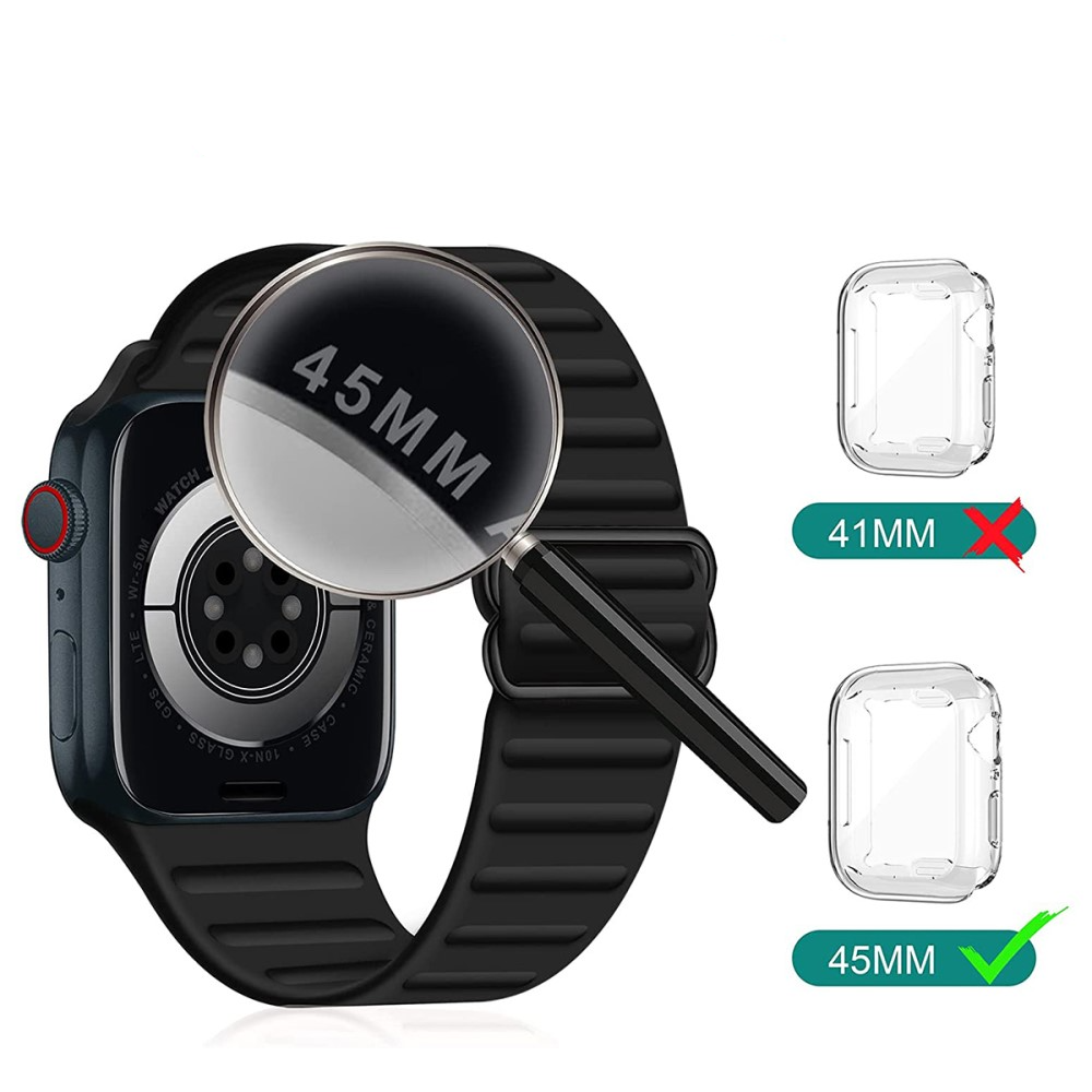 Apple Watch (45 mm) Gummi Bumper mit Displayschutz - Transparent
