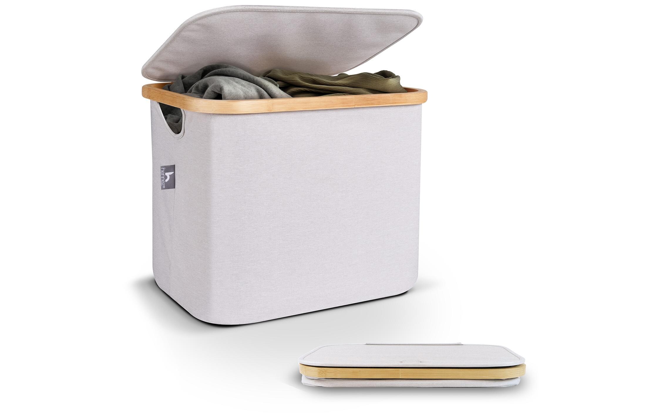 Wäschekorb Adrian 40 l, Grau/NatureFaltbare Aufbewahrungsbox