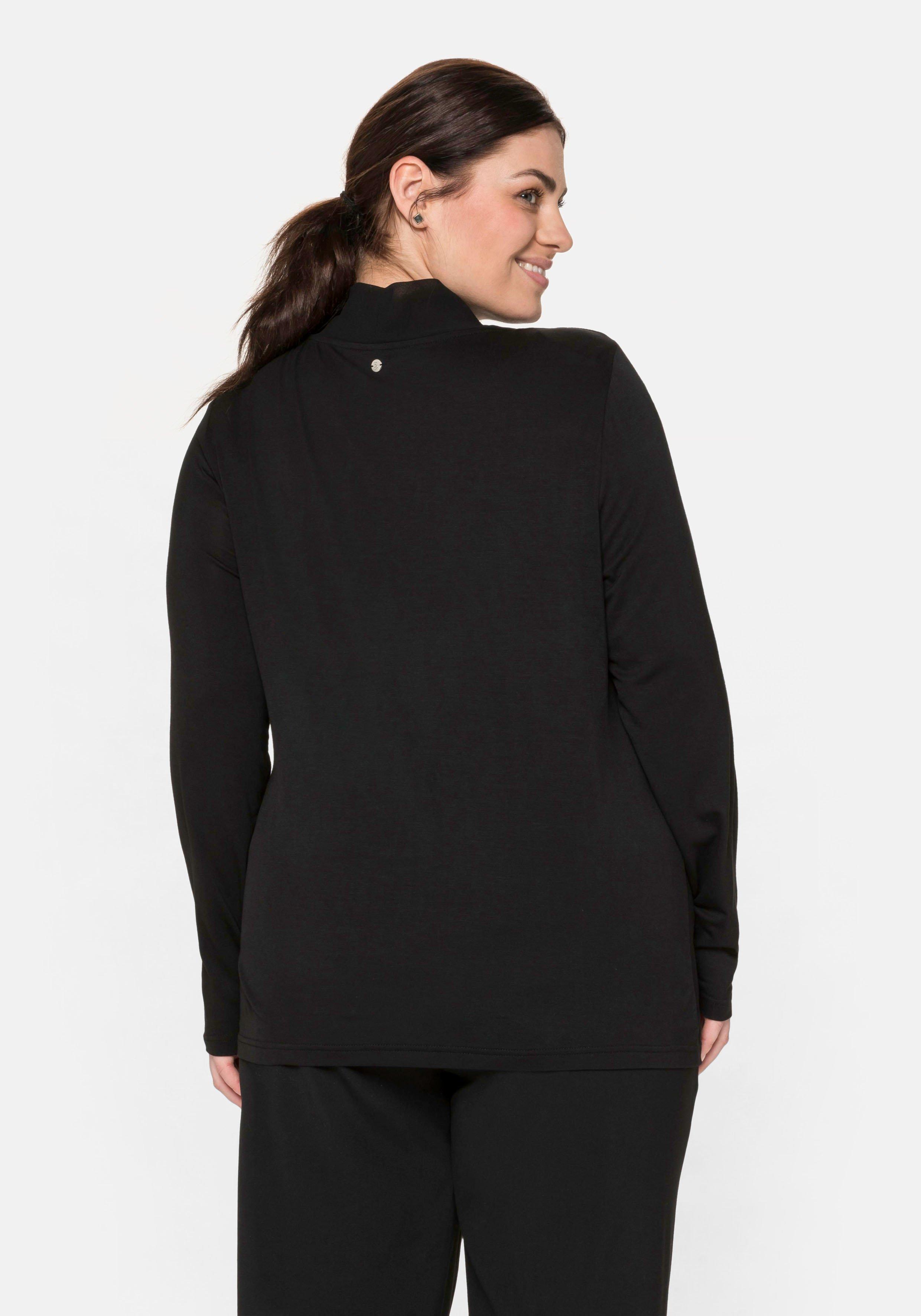Langarmshirt mit Chiffonschluppe