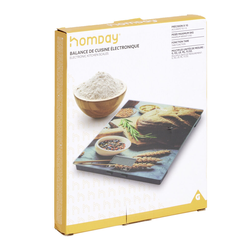 Balance de cuisine LCD 5kg à motifs 18x21cm