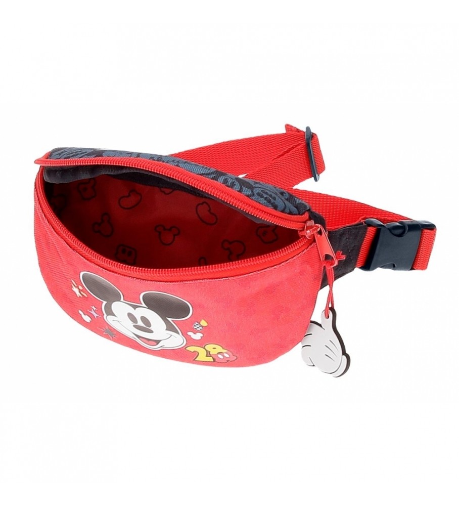 Bolsa de cintura Joumma Bags Mickey Get Moving, vermelha e azul - 27x11x6,5cm -