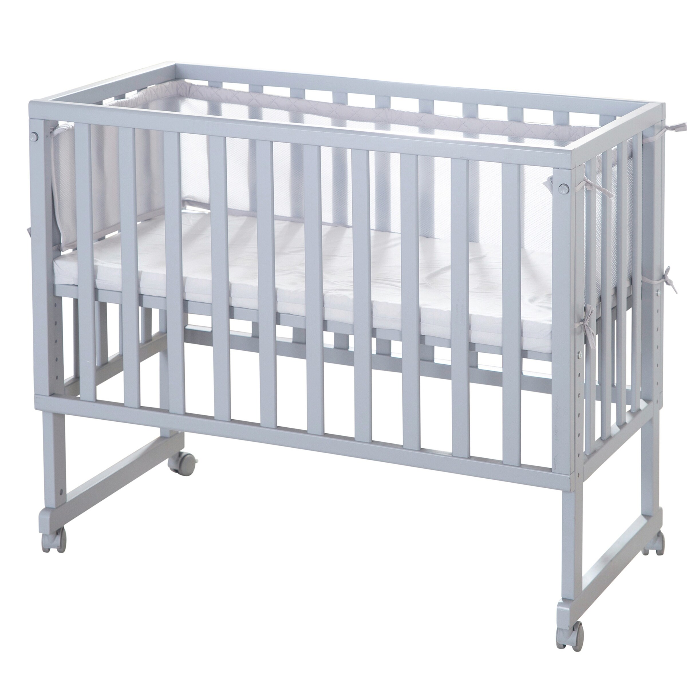 roba Stuben- & Beistellbett 3in1 mit Barriere  roba Style grau