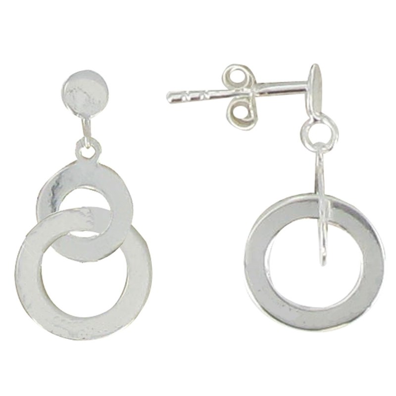 Boucles d'Oreilles Double Anneaux Argent 925