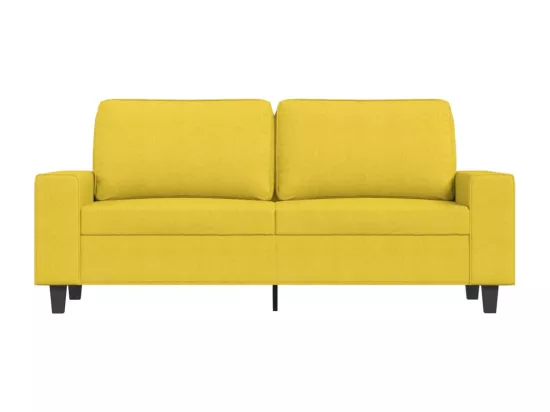 Canapé à 2 places Jaune clair 140 cm Tissu