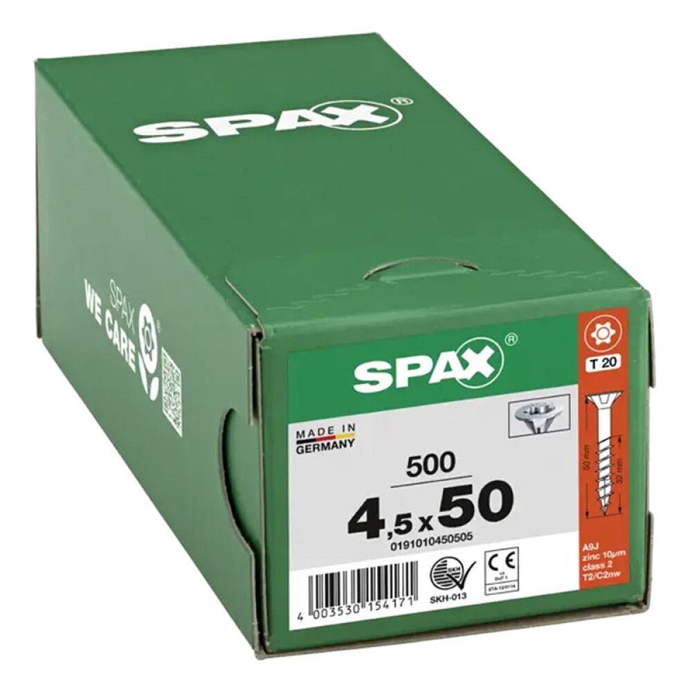 SKRUE SPAX SENKHODE TORX 4,5X50MM 500 STK