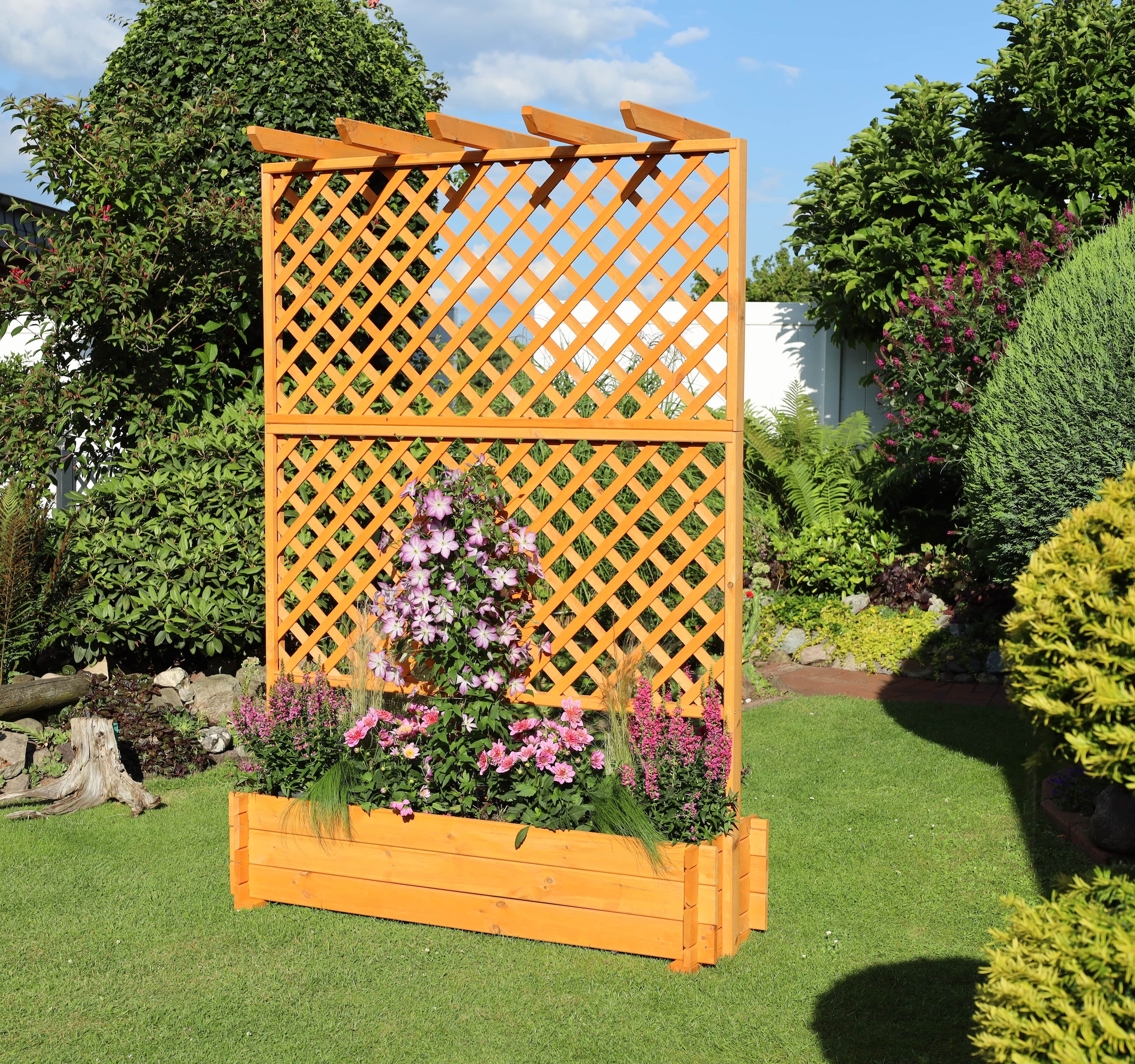 promadino Spalier Pergola mit Pflanzkasten, BxTxH: 140x65x200 cm