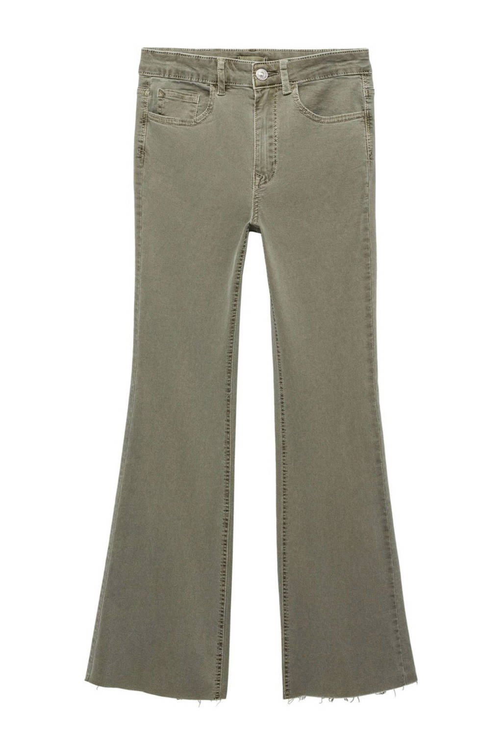 MANGO TEEN flared casual broek groen