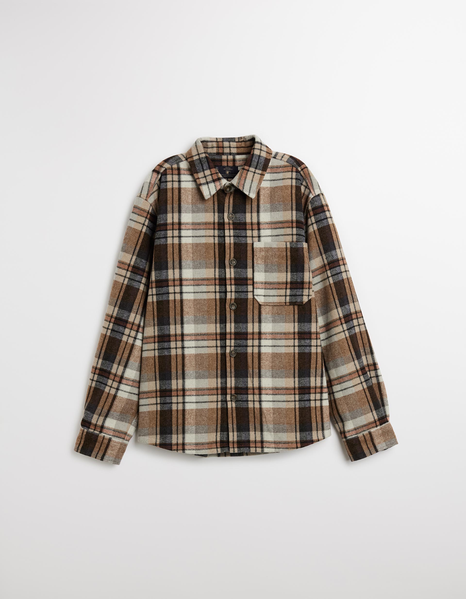 Sobrecamisa de Flanela, Homem, Bege