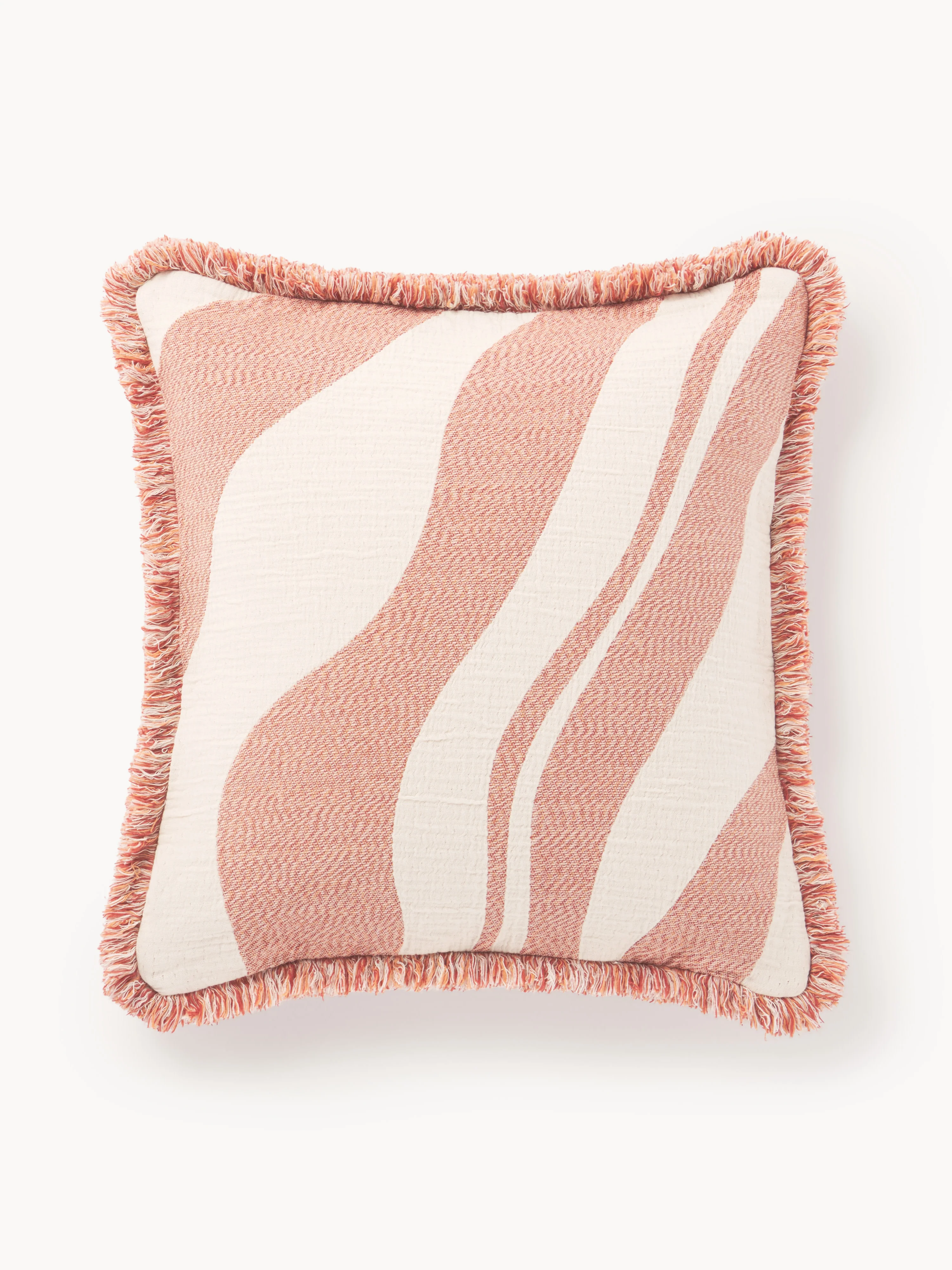 Jacquard kussenhoes Rui met franjes