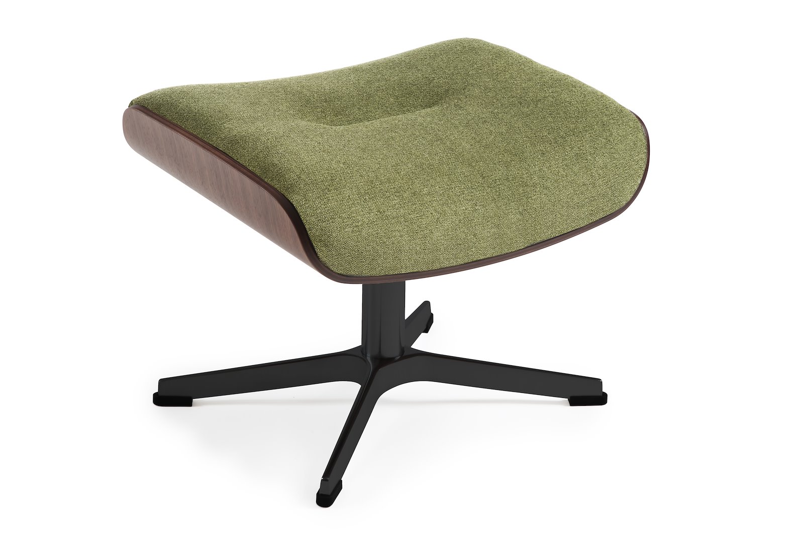 Air krakk I tekstil Etna 1497-28 Olive, standard svingfot sort alu. Skrog i valnøtt
