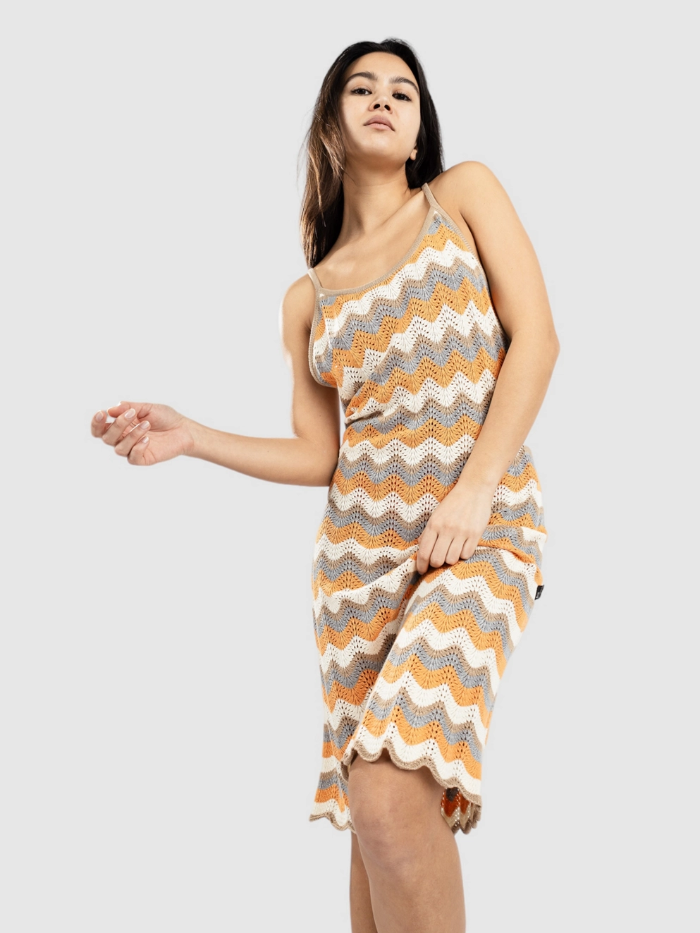 Blue Tomato Crochet Mini Dress wavy natural/apricot/wht