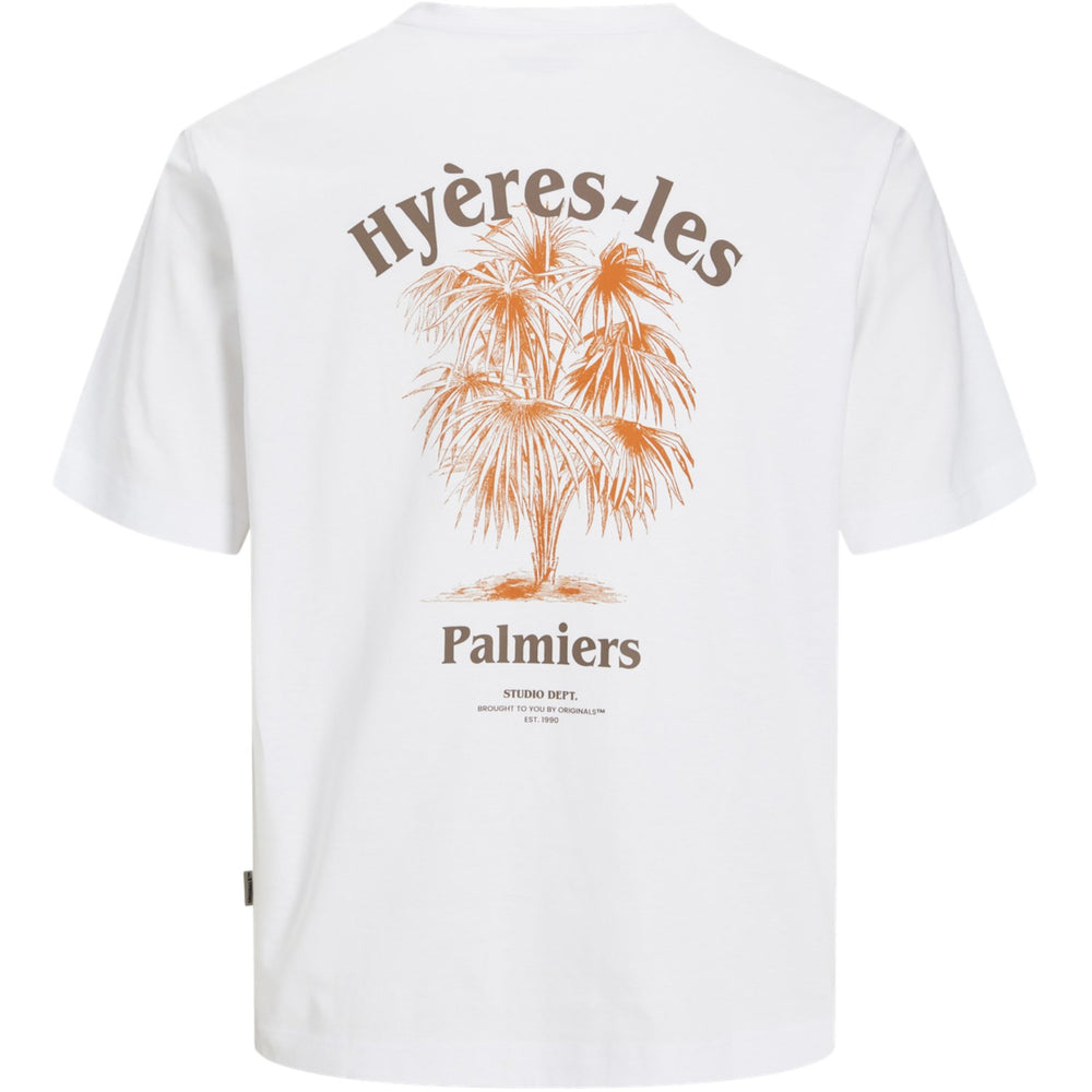 Køb Jack & Jones Junior Bright White Palms Aros Easter Sketch T-Shirt Crew Neck