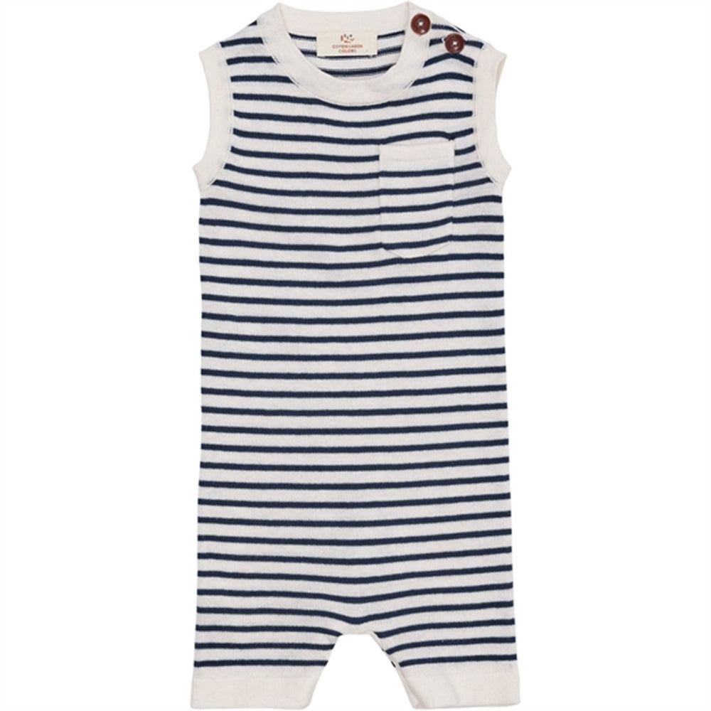 Køb Copenhagen Colors Cream/Navy Comb. Strik Romper Striber