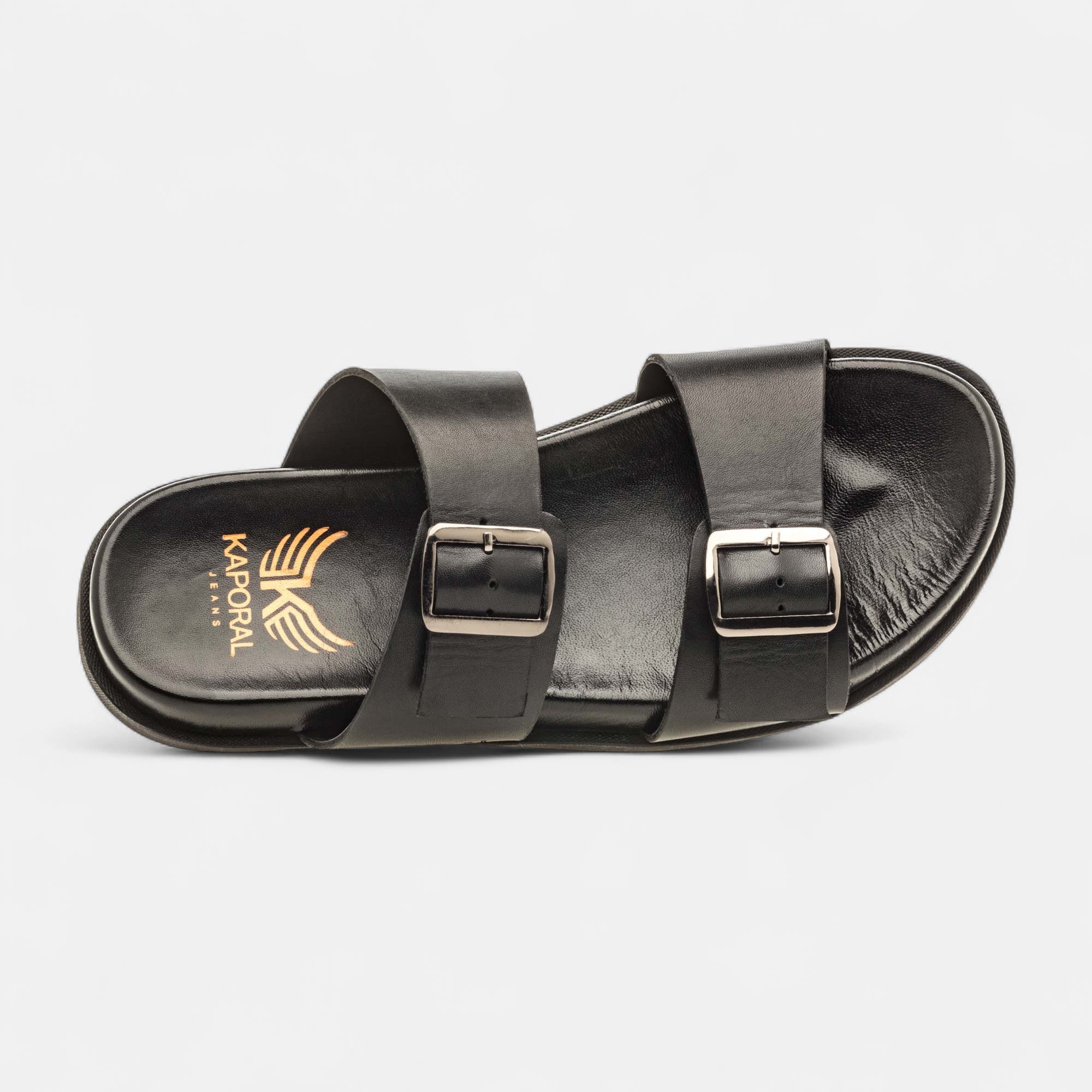Mules Homme en cuir noir