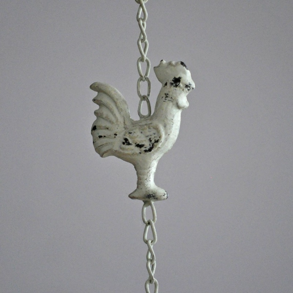 Clochette coq fer blanc 10x65cm