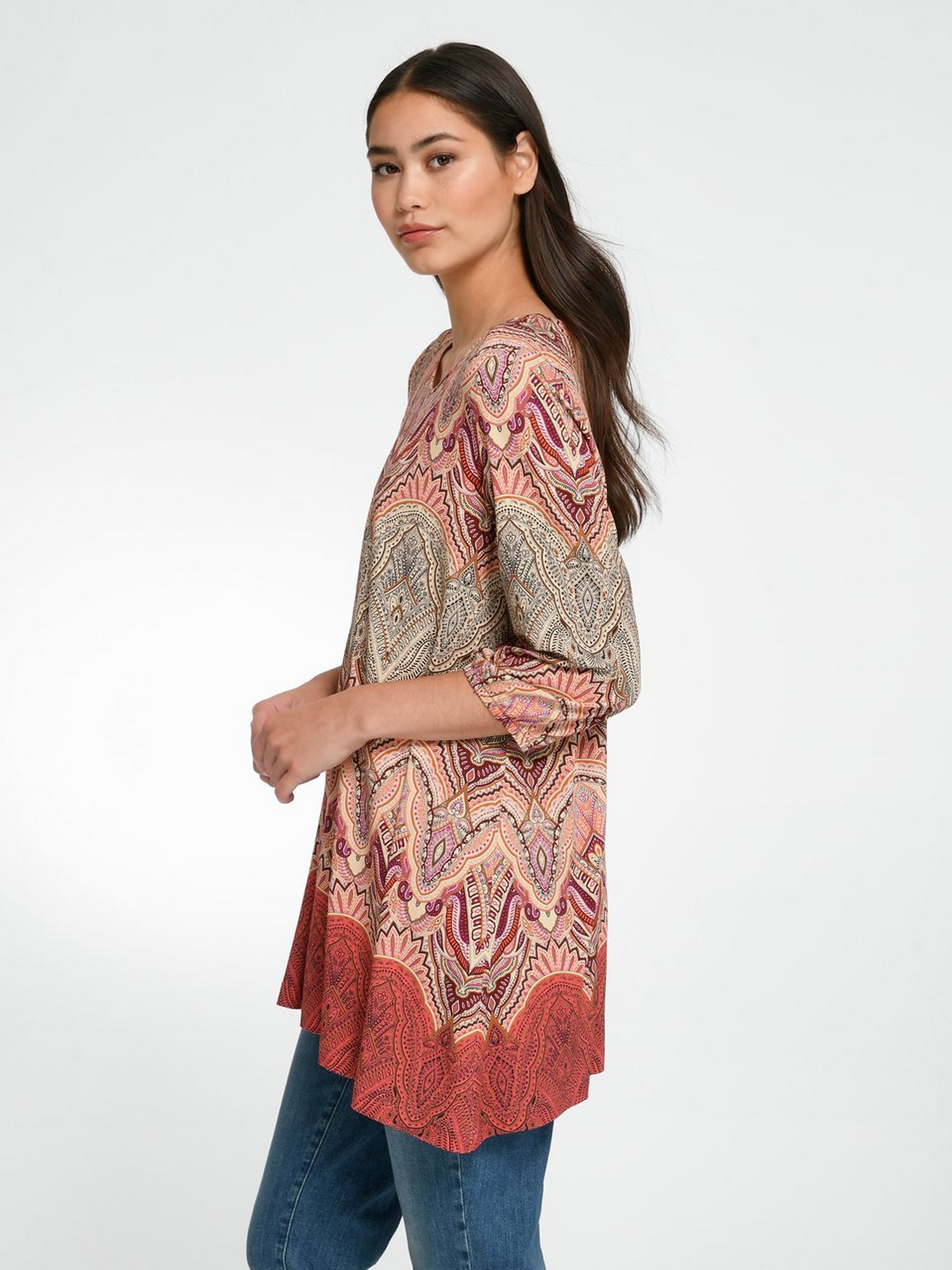 Rundhals-Shirt mit 3/4-Arm