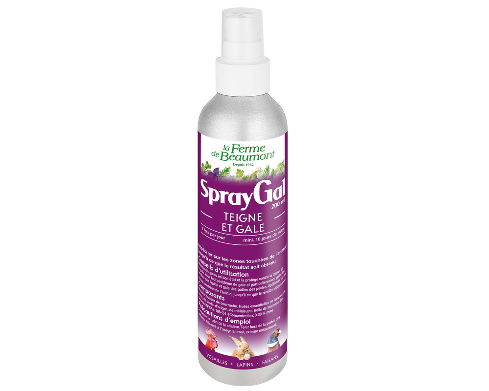 Spraygal 200 ml • spray contre la gale des poules et lapins • soin naturel pour soigner vos animaux