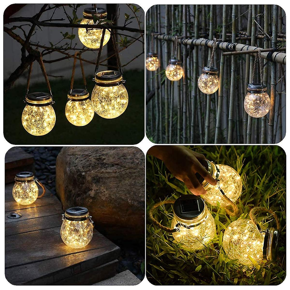 (13x12cm) LED Solar Lampe Outdoor Messing Laterne Gartenleuchte - Warmweiss