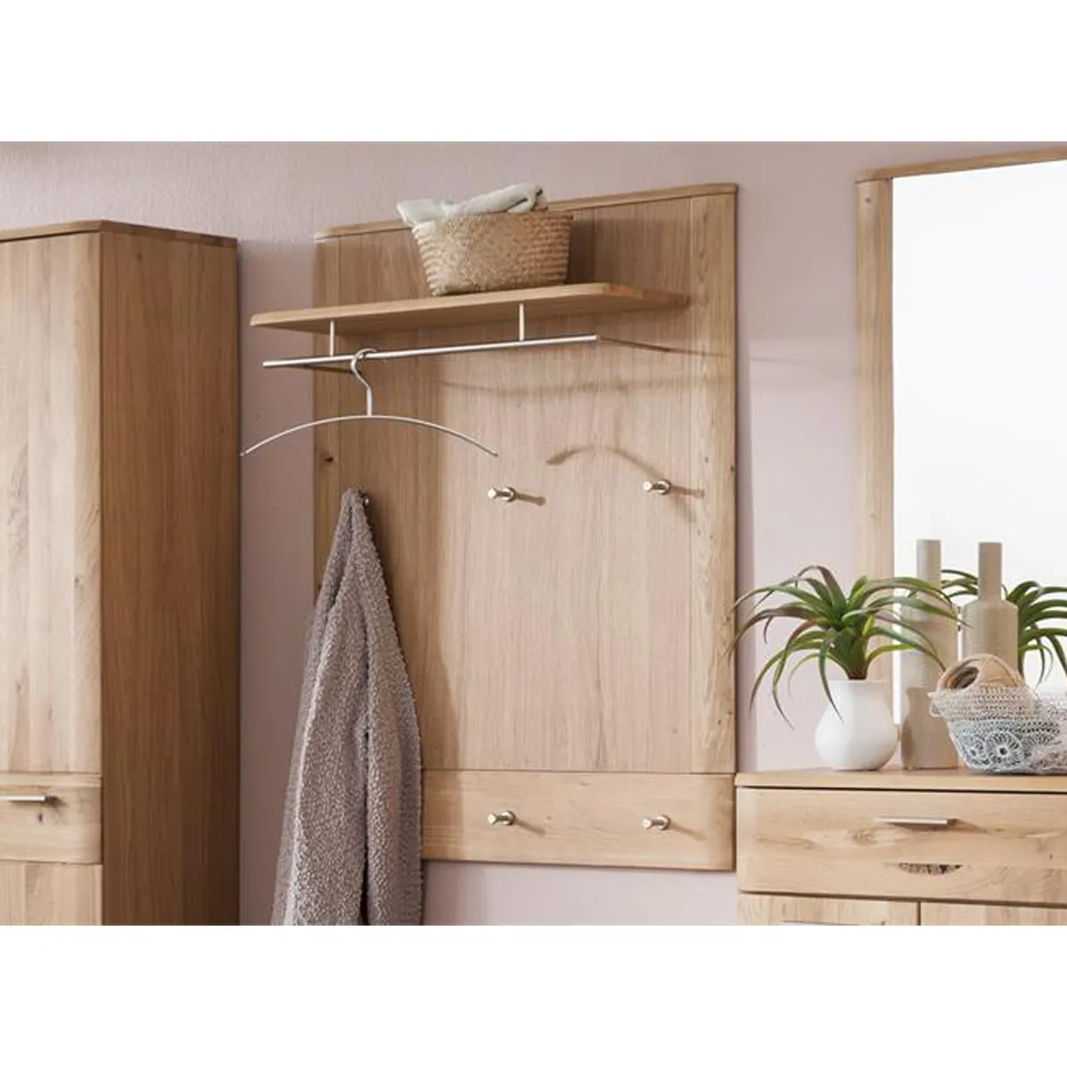 pegane Panneau vestiaire chêne poutre blanchi