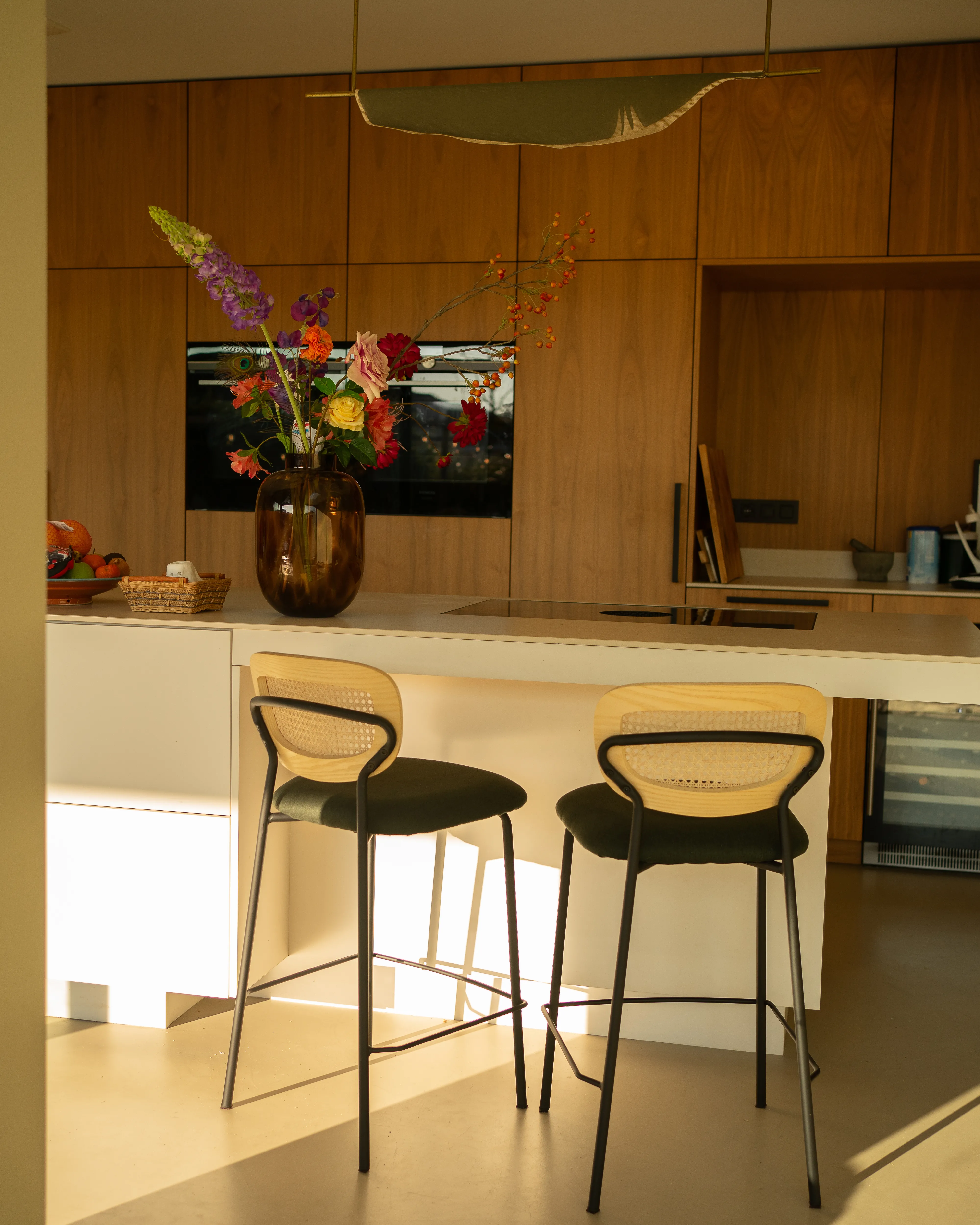 Set van 2 barstoelen MAYETTA Rotan Donkergroen