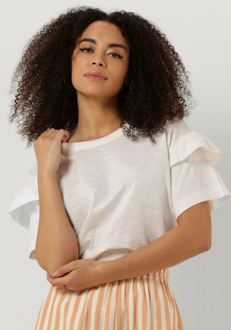 SELECTED FEMME witte selected femme t-shirt slfrylie ss florence tee
