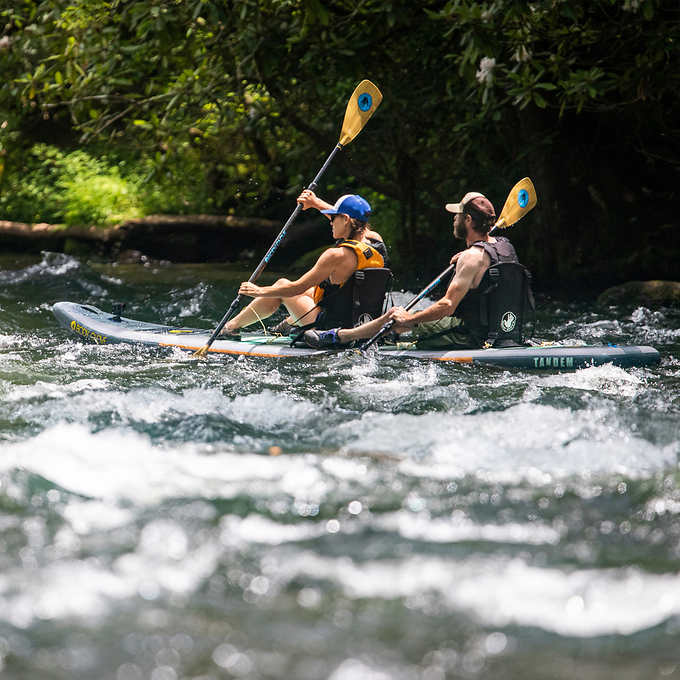 Pacote de prancha de stand-up paddle inflável dupla Body Glove Tandem de 15 pés para 2 pessoas