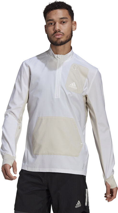adidas Primeblue Half-Zip Running jakke Hvid