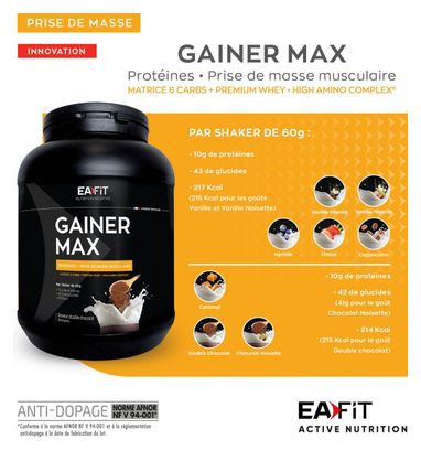 EAFIT Gainer Max Double Chocolat 1 1 kg