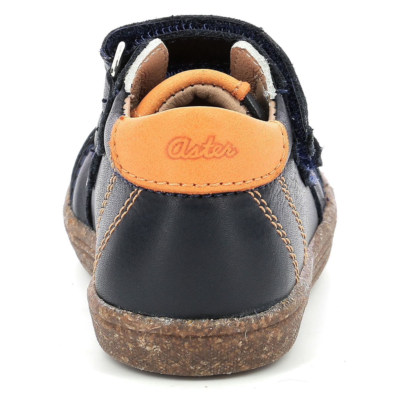 Aster Sneakers Hautes en Cuir Washan marine/orange