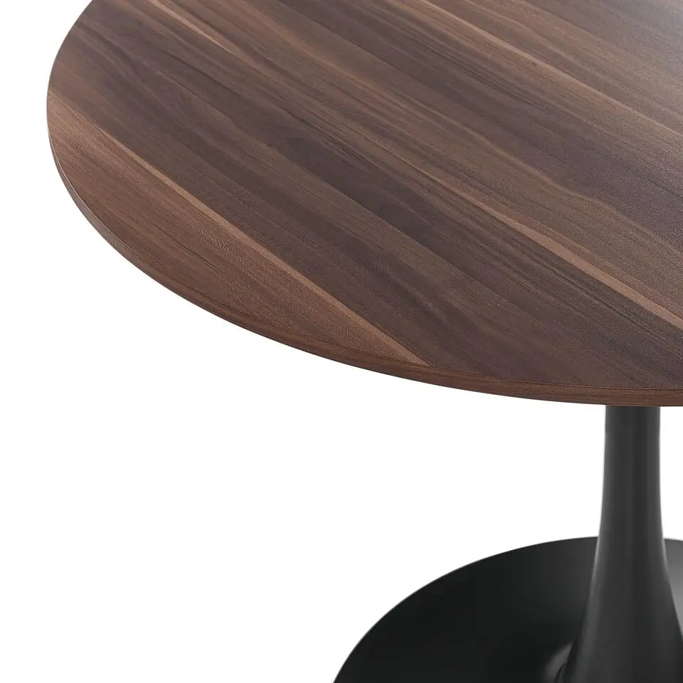 BOCA - Ronde eettafel - Donkere houtkleur - 90 cm - MDF