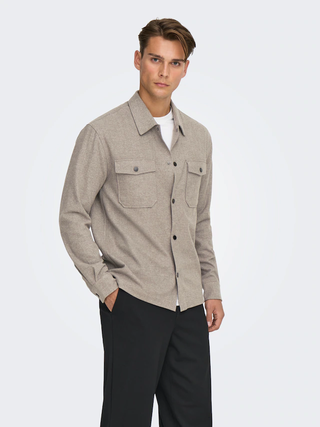 ONLY & SONS Langarmhemd »ONSMARK BRUSHED 0353 OVERSHIRT«
