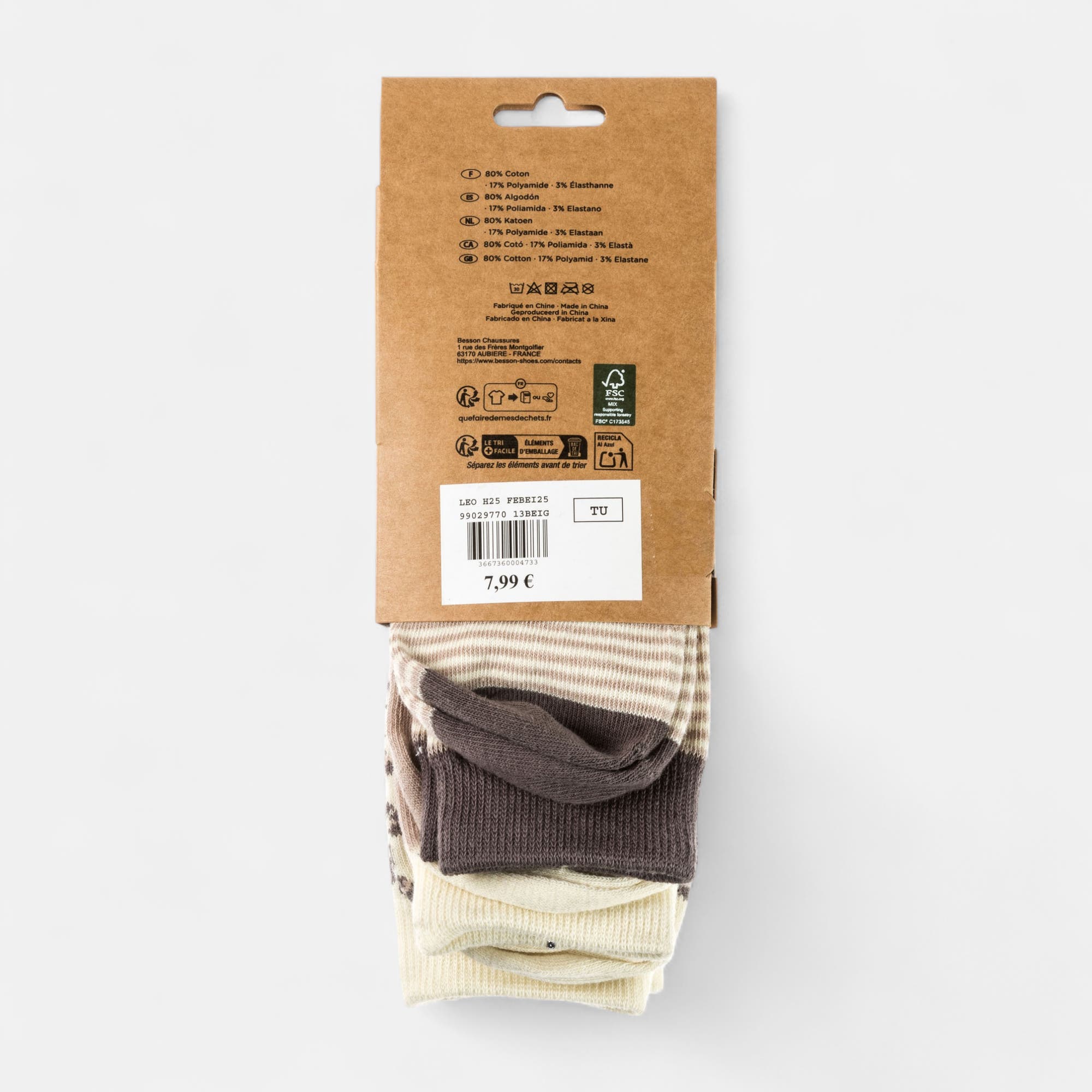Chaussettes Femme beige