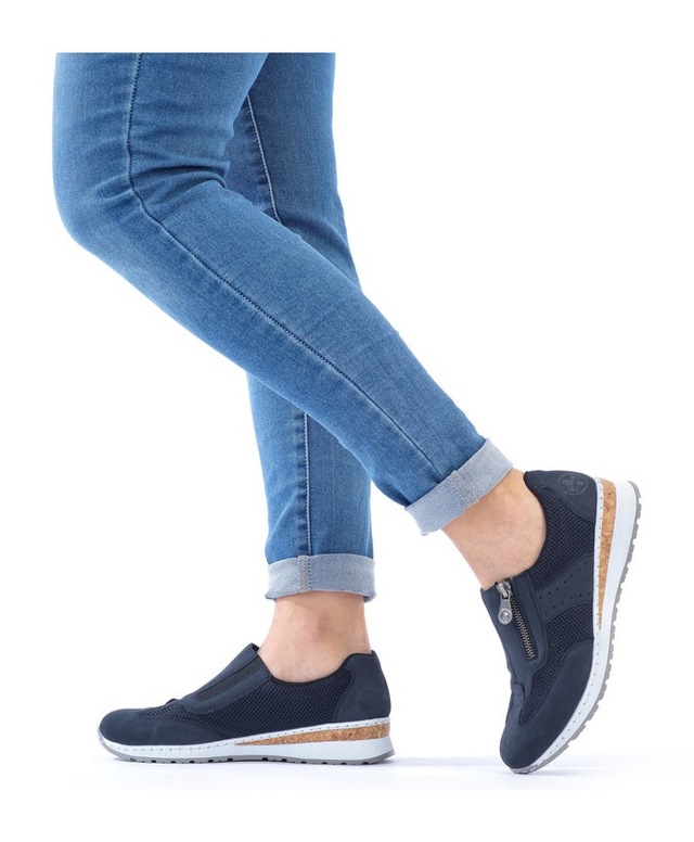 Rieker Slip-On Sneaker  Slipper, Schlupfschuh, Freizeitschuh im Materialmix