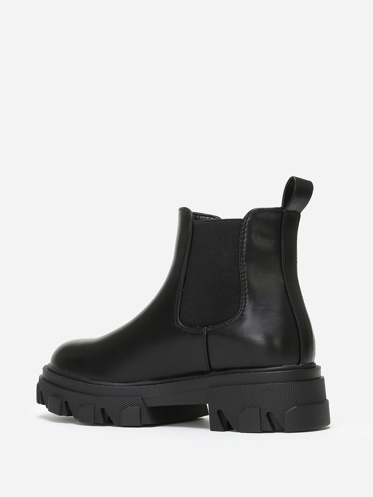 Bottines Chelsea à plateforme crantée- Noir