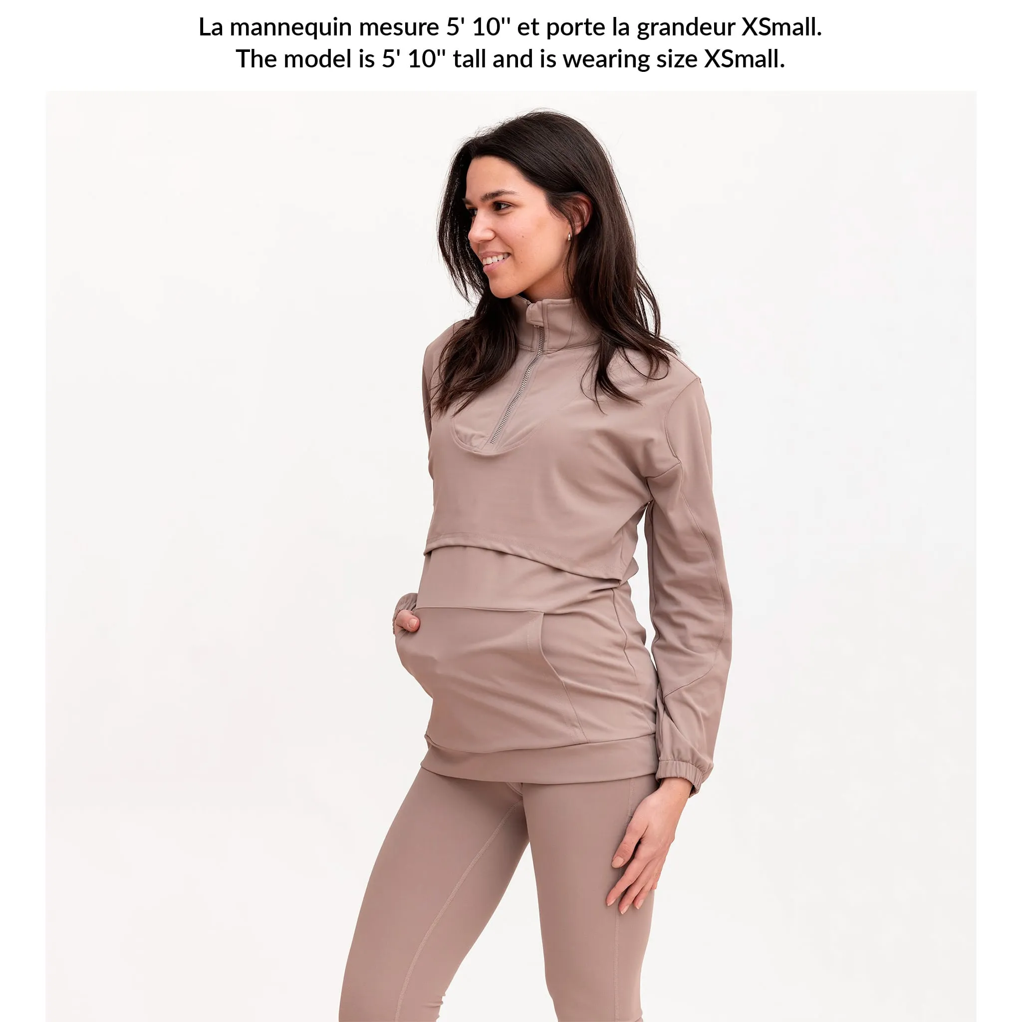 Bella Maternité Gilet Ouaté Athlétique Taupe