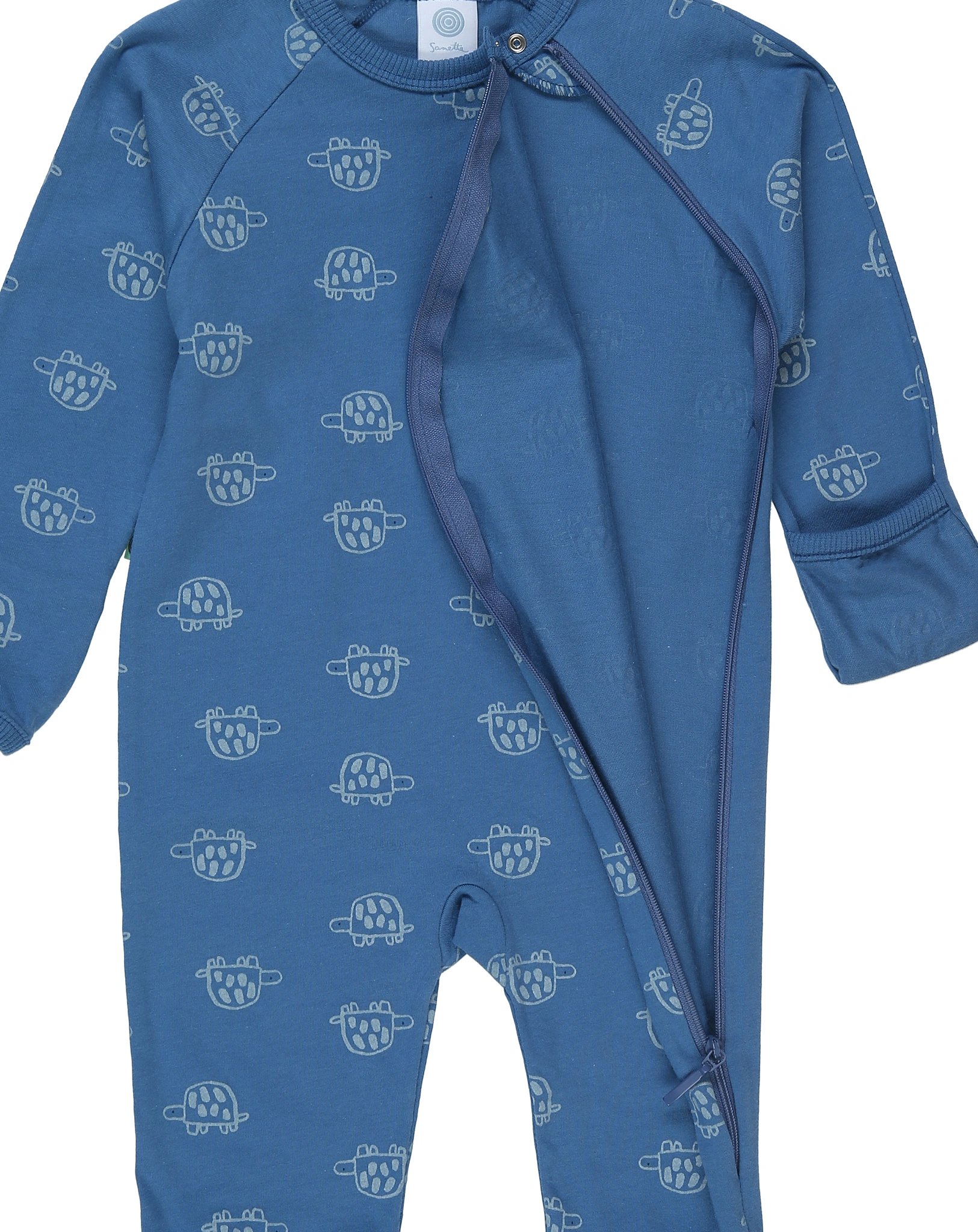 Langarm-Strampler TURTLE in blau