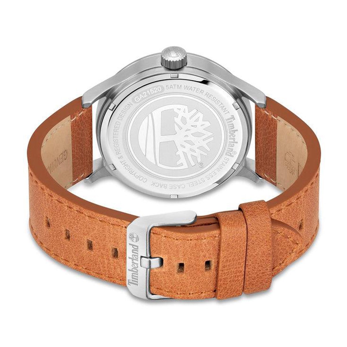 Montre Timberland Trumbull cadran bleu cuir brun