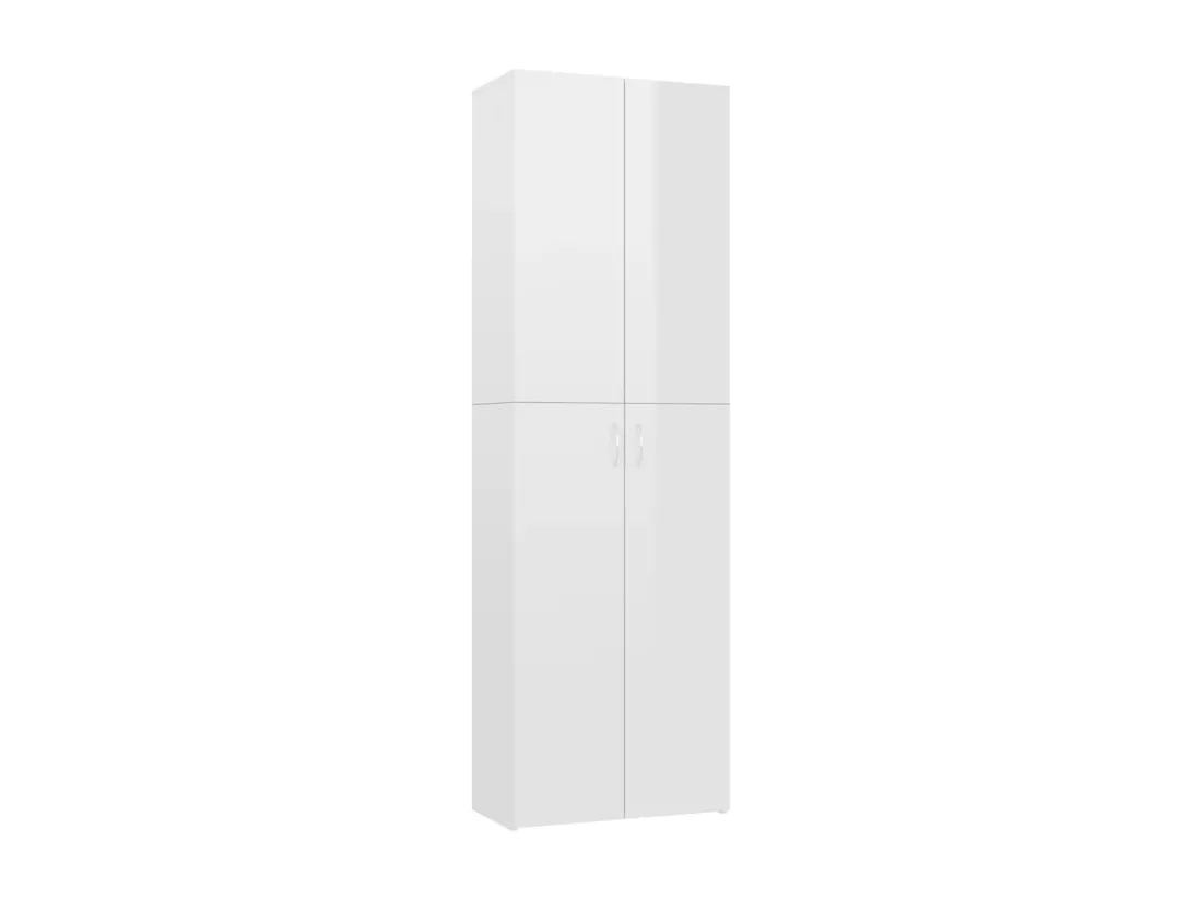 Armoire de bureau Blanc brillant 60x32x190 cm Bois d'ingénierie