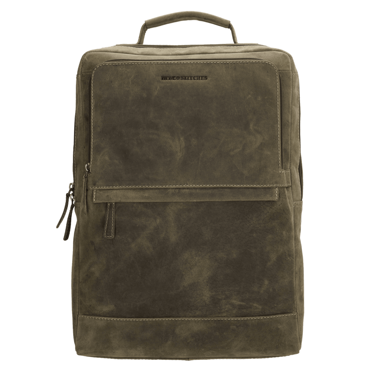 Hide & Stitches Idaho Rugzak Vierkant 15,6 inch Olijfgroen