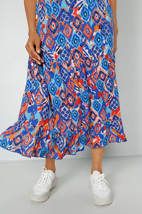 Kleid, Alloverdruck, langer Halbarm