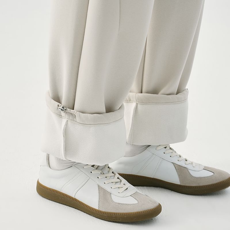 Nataro - Mid Rise Plain Straight Leg Sweatpants