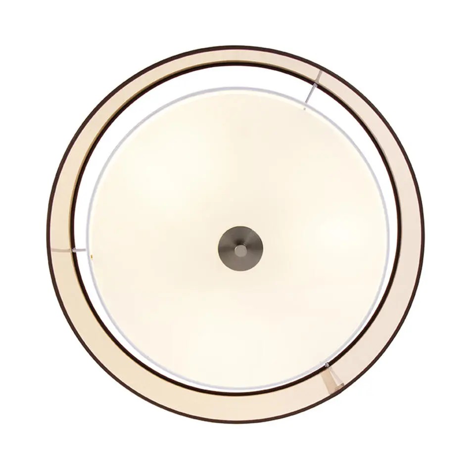 Qazqa plafondlampen drum duo bruin e27