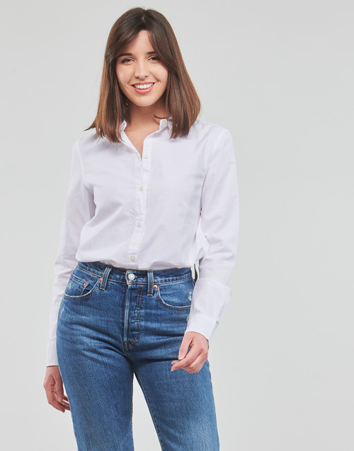 Pieces - PCIRENA LS OXFORD SHIRT - Blanc